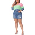 thumbnail image 2 of Agnes Orinda Women's Plus Size Tops Tie Dye V Neck Long Sleeve T-Shirts Basics Casual Blouses 2X Pink, 2 of 6