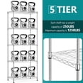thumbnail image 4 of IZEUK 5-Tier Adjustable Wire Shelf for Kitchen Bathroom, 1250 lbs Capacity, 23.6" W x 13.7" D x 63" H, Chrome, 4 of 7