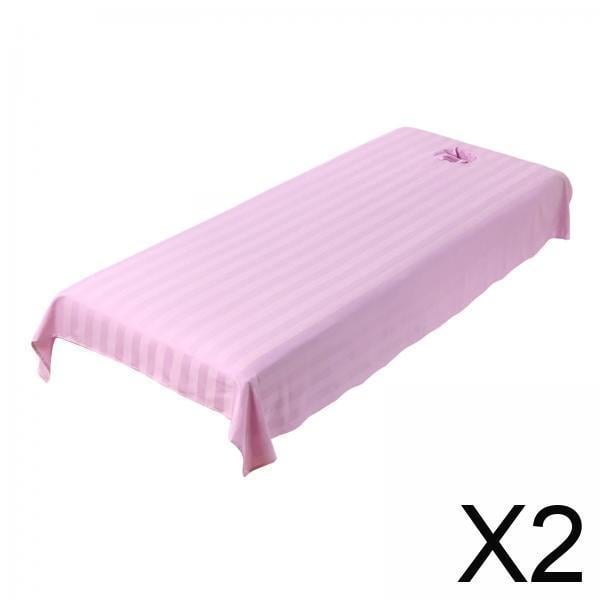 2 Sábanas Para Mesa De Con Orificio, Funda De Cama De Premium Para SPA , Color Rosa