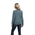 thumbnail image 6 of Ronuti Long Sleeve Shirts for Women Side Ruched Ribbed Knit Crewneck Fall Tops, 6 of 10