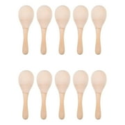 Ksopiavobs Mini Wooden Maracas Kids Wood Maracas Maracas Hand Percussion Rattles Unfinished Wooden Maracas DIY Blank Maracas (10Pcs)