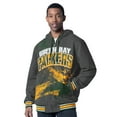 thumbnail image 3 of Men's G-III Sports by Carl Banks Green/Charcoal Green Bay Packers Dual Threat Reversable Full-Zip Hooded Jacket, 3 of 4