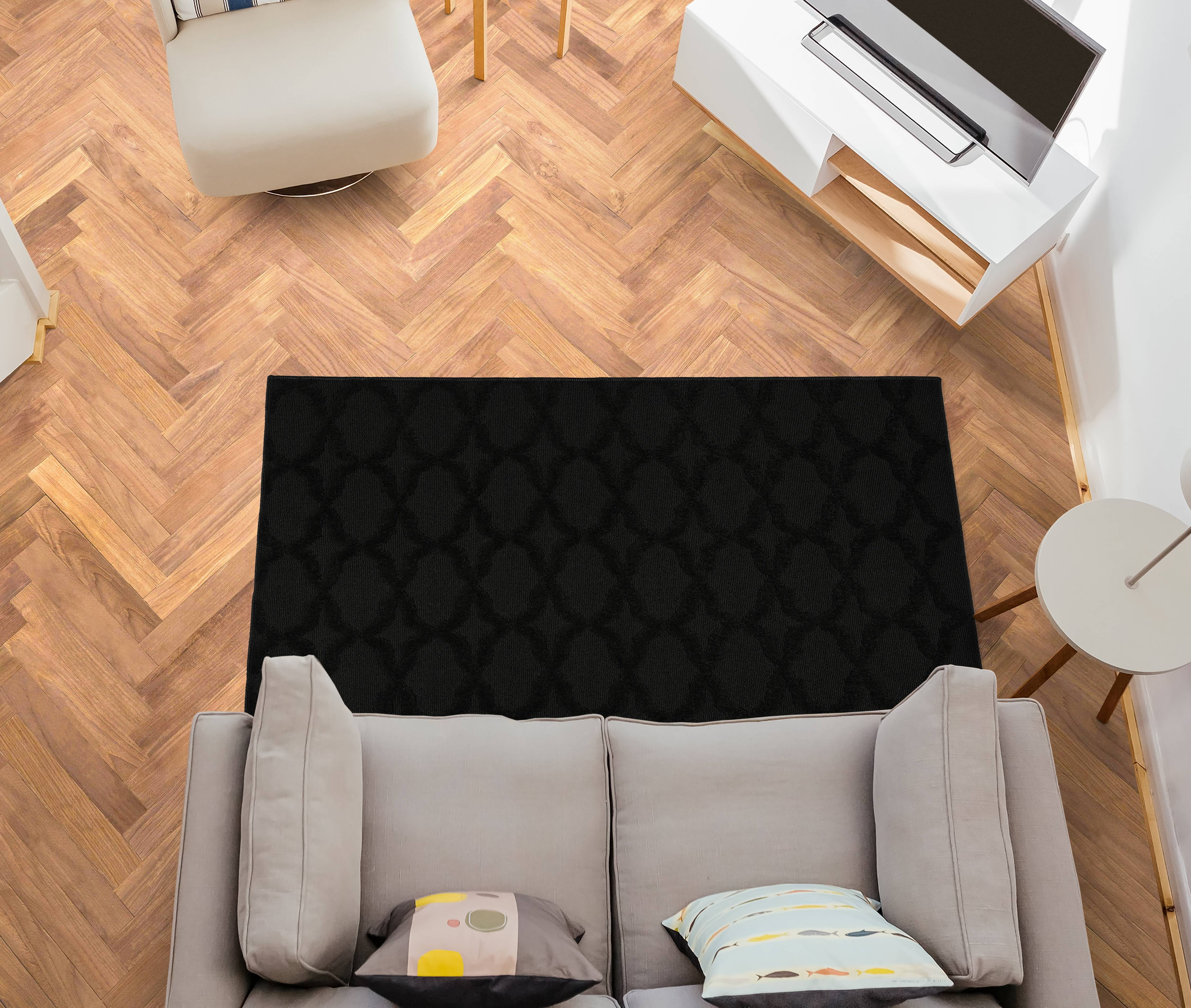 Garland Rug Sparta Black Indoor Area Rug, 4' x 6'