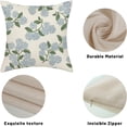 thumbnail image 6 of Wrongduck Pillow Covers 18x18 Inch 2 Pcs Blue Green Hydrangea Flower Decor Throw Pillows Vintage Floral Seasonal Summer Outdoor Decoration Pillowcase Linen Cushion Cover for Couch Sofa, 6 of 7