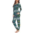 thumbnail image 2 of FKELYI Christmas Women Pajama Size 2XL Polyester Long Sleeve Ladies Pajamas Sets Leisure Snowflake Lights Women Sleepwear 2 Piece, 2 of 5