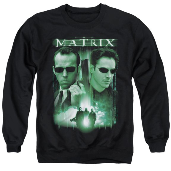 The Matrix Neo vs. Smith Unisex Adult Crewneck Sweatshirt,Black, Medium