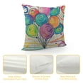 thumbnail image 4 of JEUXUS  Happy Birthday Pillow Cover Balloon Ball Doodle Colorful Romantic Sketch Decorative Throw Pillow Covers Cushion for Sofa Bedroom Car, 4 of 5