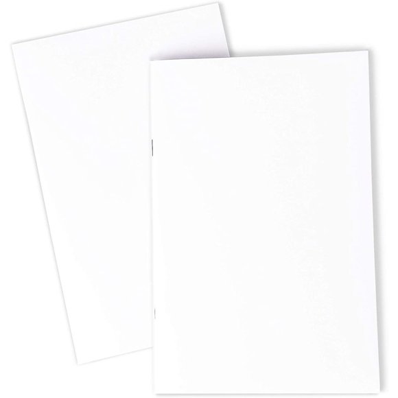 Cahier Vierge (5.5 x 8.5 Pouces, Blanc, Lot de 24)