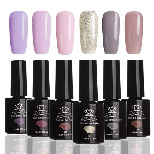 Makartt Perfect Summer Soak Off Gel Nail Polish Uv Led Gel Polish Kit 6pcs Summer Colors Series 6 P 06 Walmart Com Walmart Com