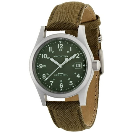 Hamilton Khaki Field Green Officer Mechanical Canvas Watch w/ 38mm Stainless Steel (Best Watches For Police Officers)