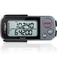 thumbnail image 1 of 3DTriSport Walking 3D Pedometer with Clip and Strap, Free eBook | 30 Days Memory, Accurate Step Counter, Walking Distance Miles/Km, Calorie Counter, Daily Target Monitor, Exercise Time (Grey/Black), 1 of 4