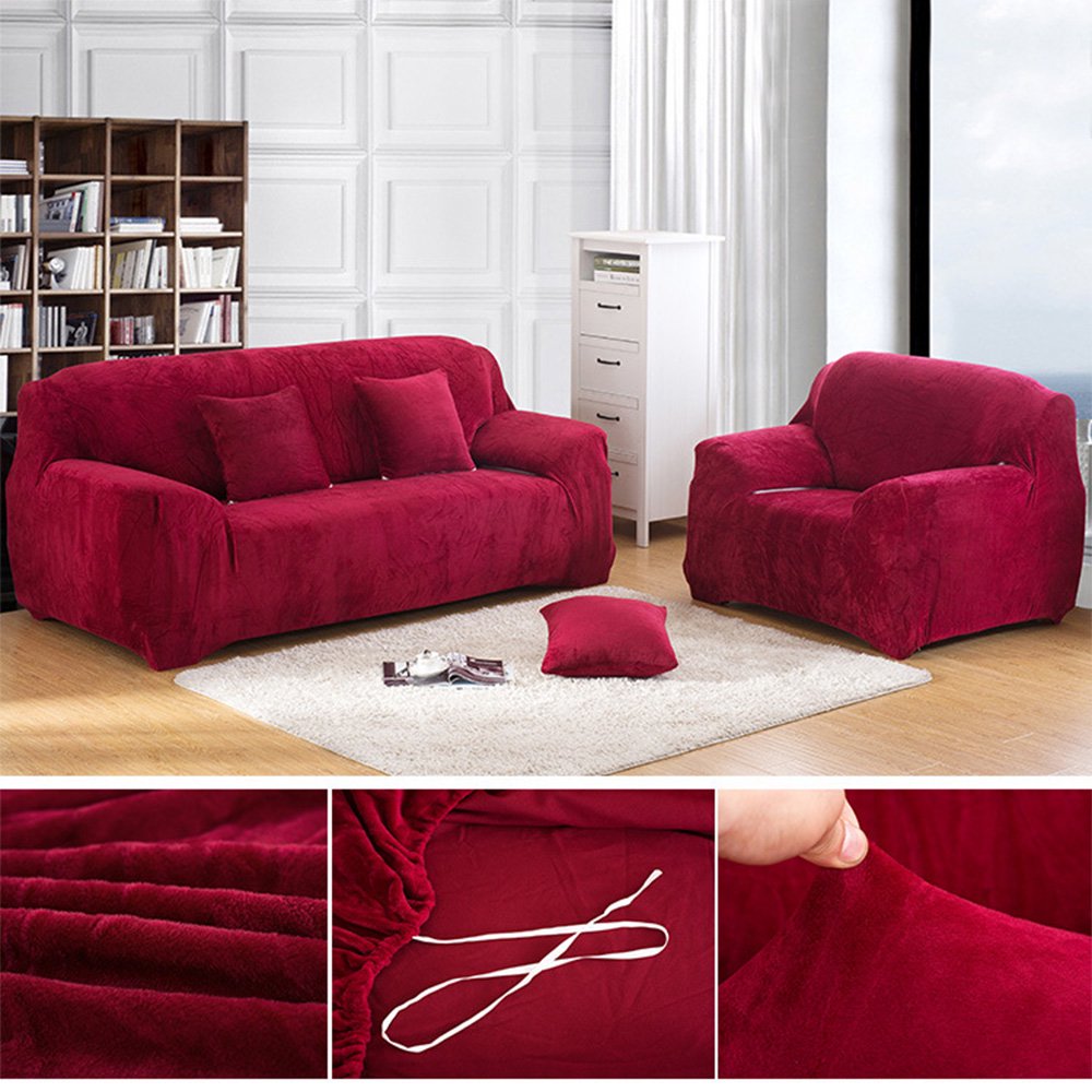 Stretch Velvet Sofa Cover Slipcovers Waterproof Couch Cushion Cover