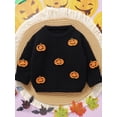 thumbnail image 4 of Hirigin Toddler Baby Boy Girl Halloween Sweater Pumpkin Embroidery Warm Pullover Knit Sweaters Sweatshirt Tops Fall Winter Clothes, 4 of 8