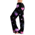 thumbnail image 2 of Resicozy Women's Valentine Pajama Pants Casual Long Pajama Lounge Pants Drawstring Sleepwear Heart Printed Design Pink 2XL, 2 of 7