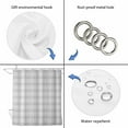 thumbnail image 4 of Gray White Check Shower Curtain, Waterproof Shower Curtains for Bathroom, Vintage Farmhouse Buffalo Plaid Washable Fabric Bathtub Curtain Set Bath Decor with 12 Hooks 48"x72", 4 of 8