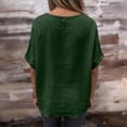 thumbnail image 4 of CIENVNSTG Linen Shirts for Women Loose Fit Crew Neck Short Sleeve Tops Plus Size Lightweight Pullover Top Casual Dressy Blouse XL, 4 of 4