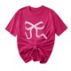 thumbnail image 1 of Primavera Top Mujeres Moda Casual Nueva Cinta de Arco Impresa Cuello Redondo Camiseta de Manga Corta, Camiseta de Cuello Tripulado, 1 of 8