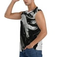 thumbnail image 3 of Picia Fluid Black White Paint Swirls mens Cotton Tank Undershirts , Moisture-wicking Ribbed Tanks, Lightweight Cotton Tank Undershirts-Large, 3 of 8