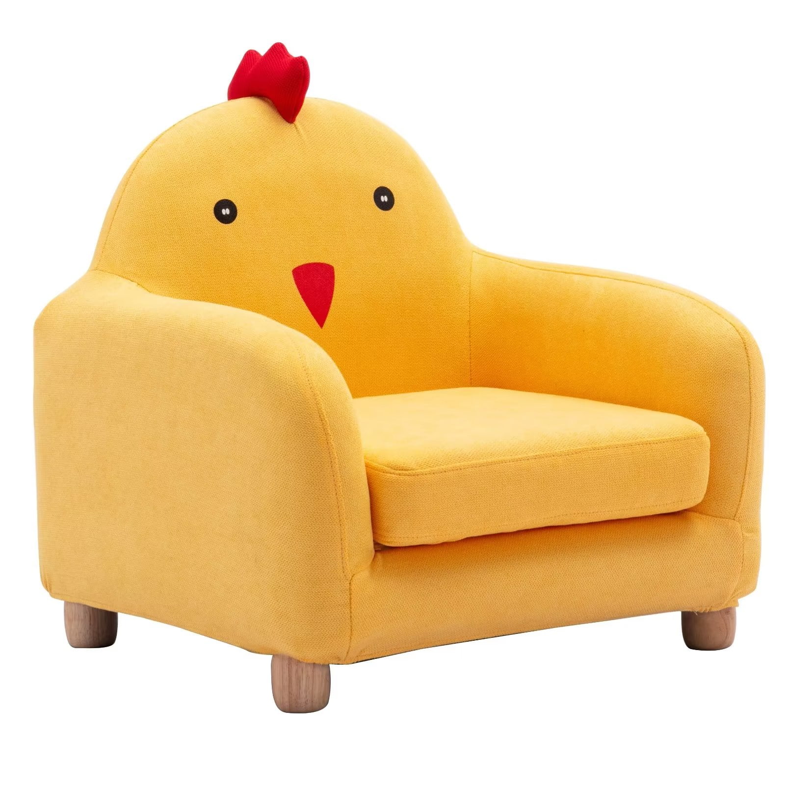 Yellow baby chair with short legs object isolated Vector Image
