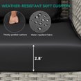 thumbnail image 5 of 3-Seats Wicker Hanging Porch Swing Chair Outdoor Gray Rattan Patio Swing Lounge 3 Back Cushions Capacity for Garden, Balcony, Living Room, Gray Rattan Black Cushion, 5 of 9
