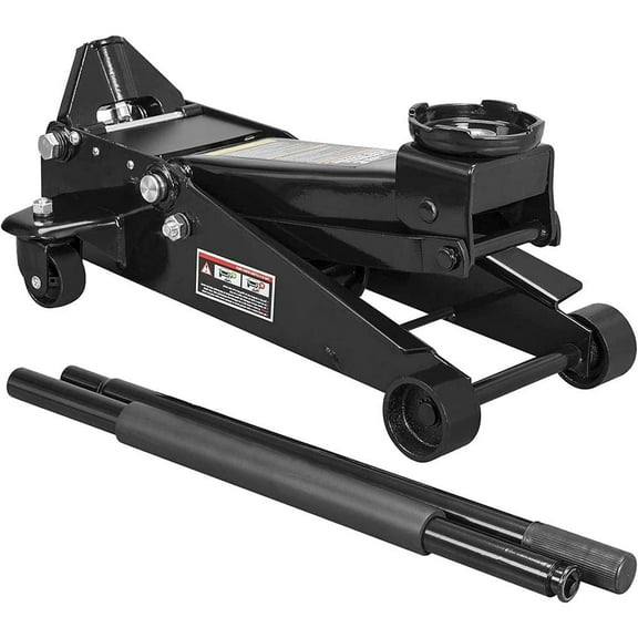 3-Ton Hydraulic Heavy-Duty Trolley Service/Floor Car Jack with Reinforced Lifting Arm in Black
