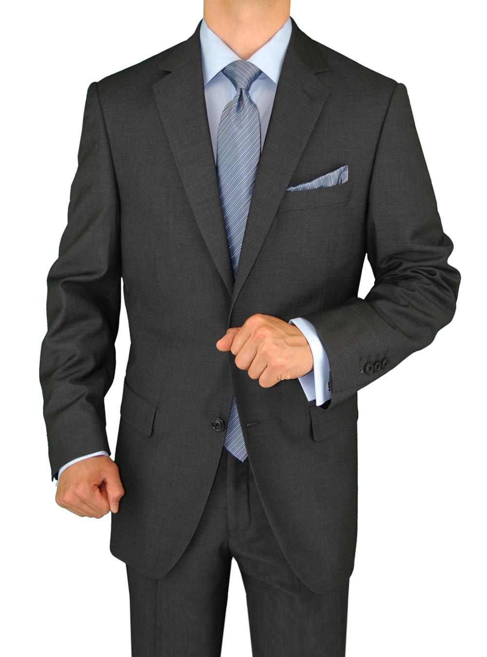 DTI GV Executive Italian Men's Wool Suit - 2-Piece Wool/Silk Blend, Modern Fit