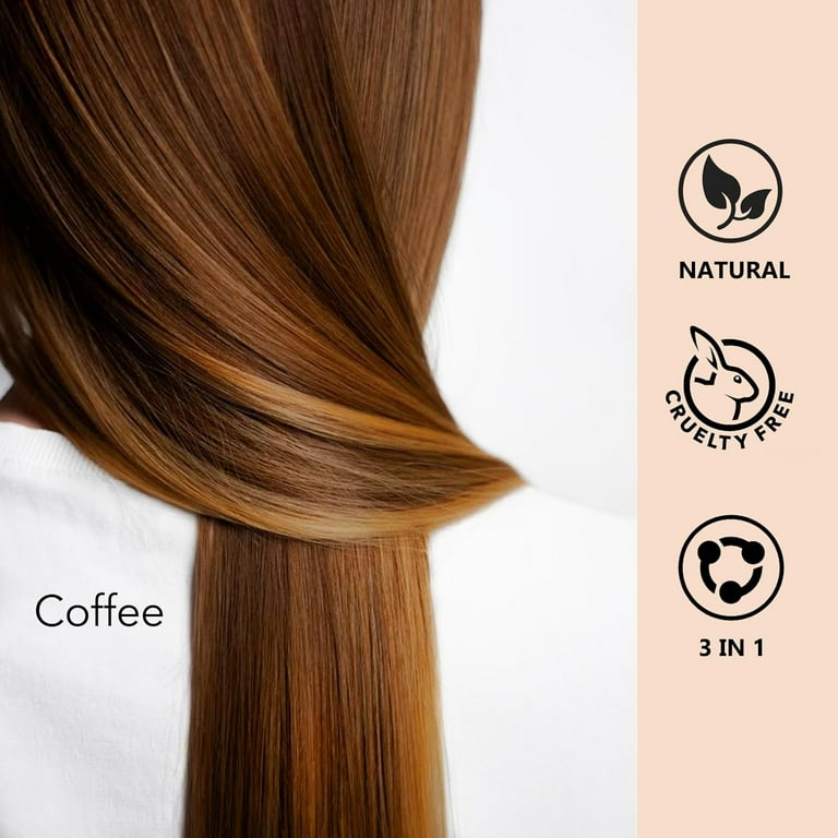 Coffee Hair Dye Shampoo 3-in-1, Magic Hair Color Shampoo - Gray