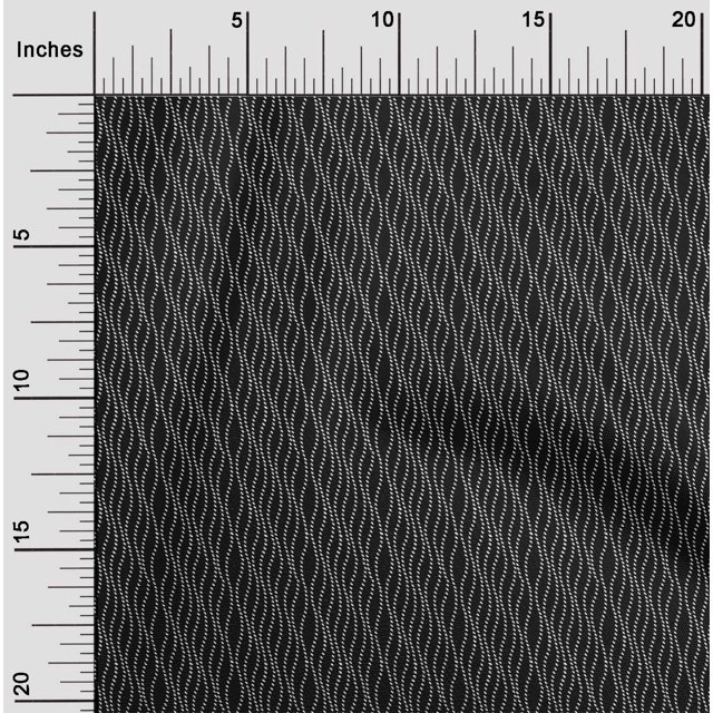 oneOone Polyester Lycra Fabric Waves Abstract Sashiko Print Fabric BTY 56 Inch Wide