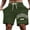 Army Green, variant on Men's Street Style Letter Print Casual Shorts Slight Stretch Polyester