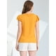 thumbnail image 5 of Blusa de Trabajo de Algodón de Cuello de Corbata de Volante Delantero con Botón de Manga Flutter para Mujer Amarillo XL Allegra K, 5 of 6