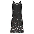 thumbnail image 5 of Tnhcen Women's Retro Print Nightgown V-Neck Sleepwear Sleeveless Pajama Dress 95% Polyester 5% Spandex Home Loungewear S-2XL Multiple Colors Available Black, 5 of 7