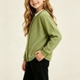 thumbnail image 5 of Rrxhxhs Cardigan for Girls Solid Color Crew Neck Button Front Long Sleeve Loose Casual Sweater Cover Up, 5 of 8
