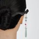 thumbnail image 1 of Horquilla de madera con forma de mariposa, estilo antiguo, para cheongsam, Hanfu, horquilla cruzada para la parte posterior de la cabeza, borla de disco, horquilla para el cabello, accesorios para el, 1 of 6