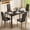 Black, variant on 5-Piece Glass Dining Table Set, 4 PU Leather Chairs, for Home,Kitchen,Living Room,White