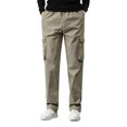 thumbnail image 1 of WEAIXIMIUNG Insulated Work Pants Men Mens Fashion Solid Loose Plus Size Pocket Lace Up Pants Overall, 1 of 9