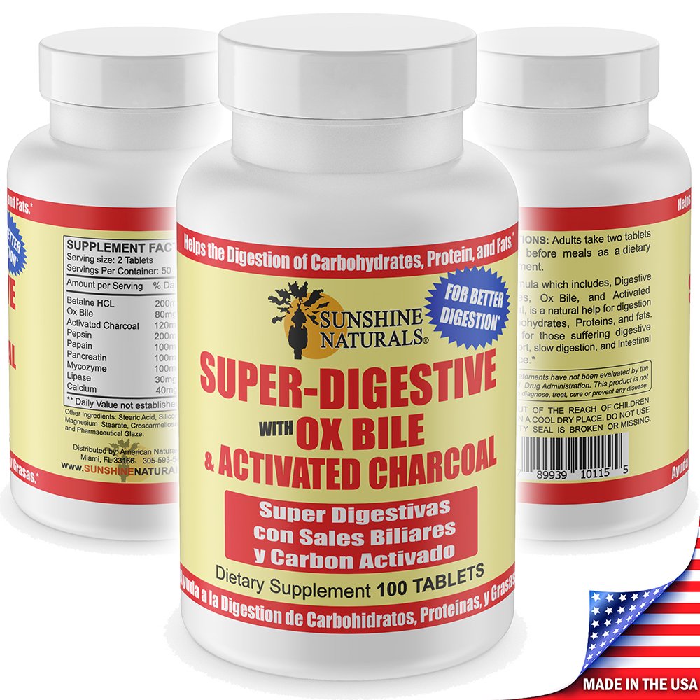 Sunshine Naturals Super Digestive Activated Charcoal Dietary Supplement