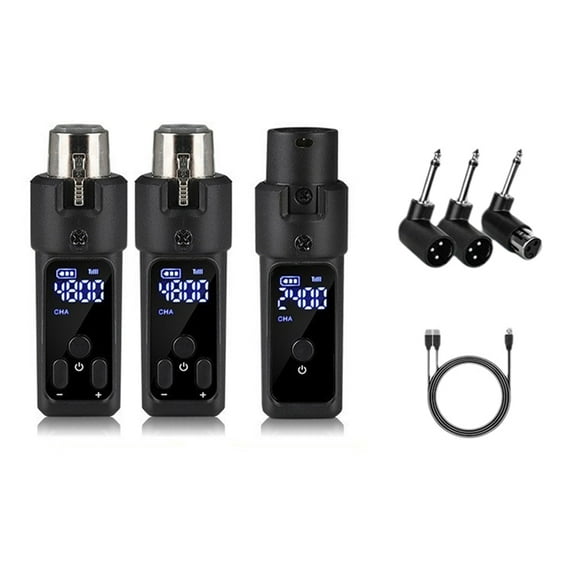 UHF Wireless Microphone Converter XLR Rechargeable Transmitter & Receiver for 48V Capacitive