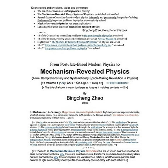 From Postulate-Based Modern Physics to Mechanism-Revealed Physics, Vol.1 (1/2) (Paperback)