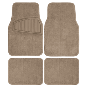 Auto Drive 4-Piece Carpet Car Floor Mats, Tan