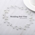 thumbnail image 2 of Bride Wedding Headband Pearl Hair Vine Braid Headpieces Bridal Hair Accessories for Women(Sliver), 2 of 4