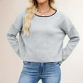 thumbnail image 2 of Sweaters for Women Fall Sweaters for Women Women's Pullover Sweater Soft Knit Casual Loose Fit Round Neck Basic Solid Color Top for Daily Wear And Outfits, 2 of 9