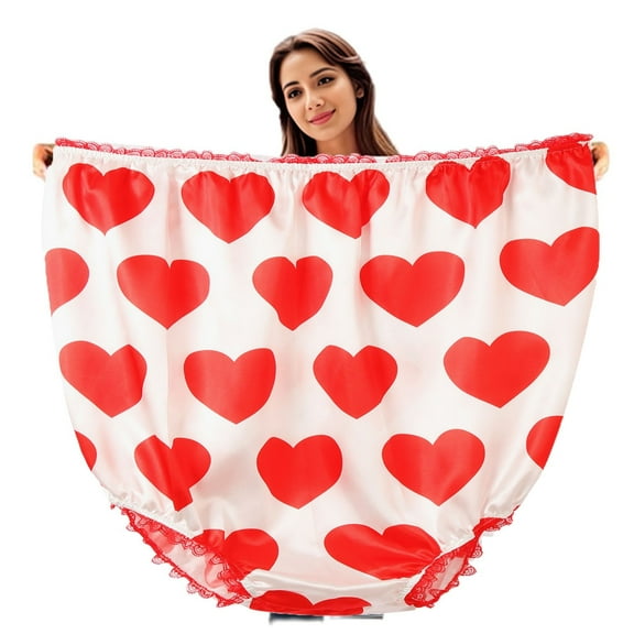 GPOECD Funny Novelty Women's Panties Comfortable Oversized Underwear Humorous Joke Big Momma Style Apparel for Everyday Wear Pink,One Size