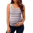 thumbnail image 2 of Bixock Women's Maternity Nursing Tank Top with Built in Bra Striped Sleeveless Maternity Tops Casual Maternity Shirt Summer Maternity Clothes, 2 of 5