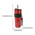 thumbnail image 3 of Botella de agua portátil de acero inoxidable con pajita y cuerda para deportes al aire libre, tapa de silicona de gran capacidad, doble pared aislante, a prueba de fugas, duradera, plegable,, 3 of 7