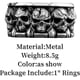 thumbnail image 2 of Anillo de calavera punk, anillo de demonio de círculo completo dominante europeo y americano retro, anillo de cabeza exagerada y fantasma, anillo de metal plateado antiguo (No.7), 2 of 4