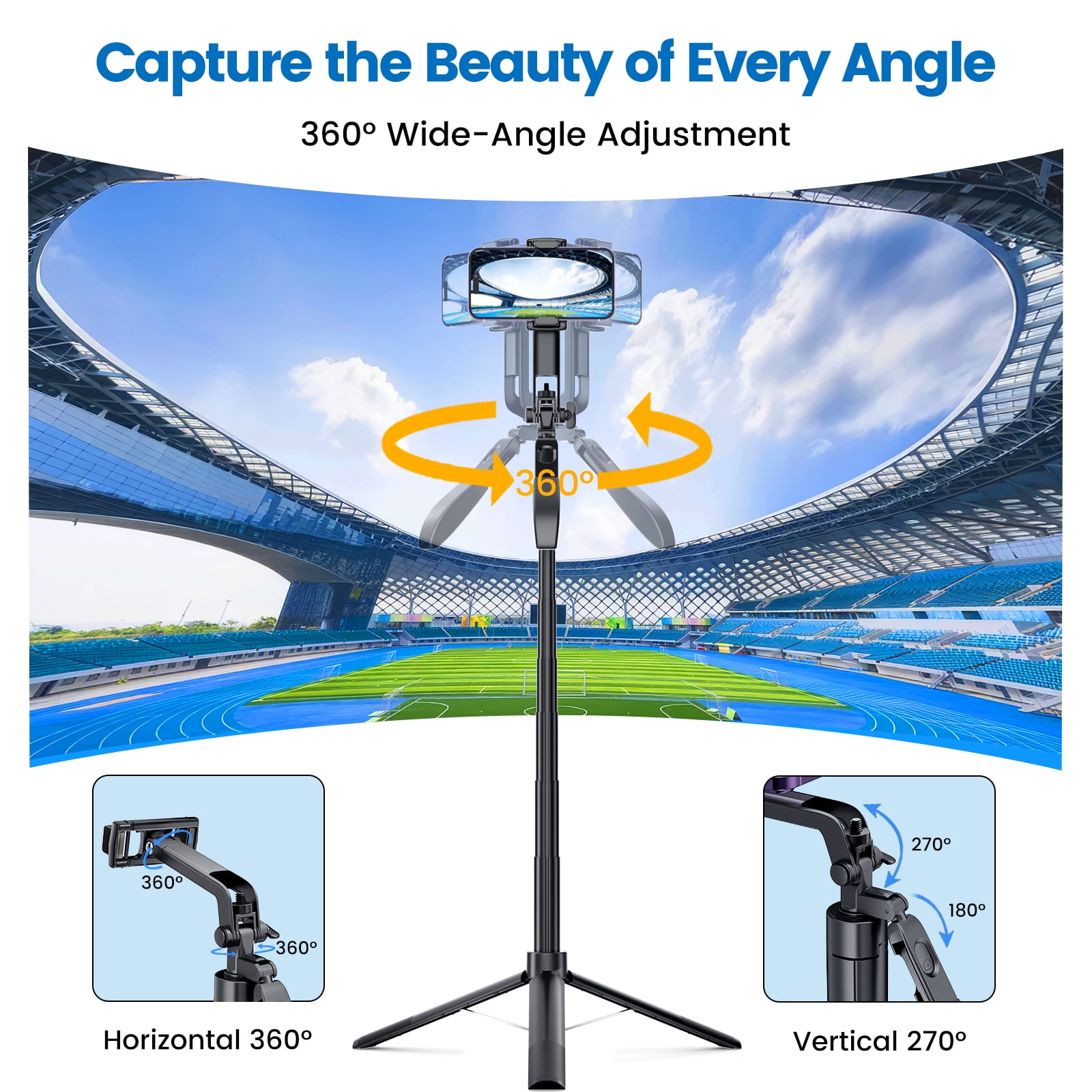 Avoalre 67" Selfie Stick Tripod with Fill Light & Remote photo 4
