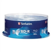 Verbatim 97457 Blu-ray Recordable Media, BD-R, 16x, 25 GB, 25 Pack Spindle