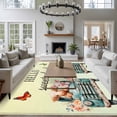 thumbnail image 4 of HELLO Sweet Cheeks Washable Living Room Rugs 6'x9', Flower Cars Cows Pigs Yellow Green Ombre Low Pile Throw Large Area Rug Non-Slip Sturdy Edge Binding Carpet for Dining Room Kitchen Office, 4 of 9