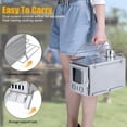 thumbnail image 5 of Korogimeeet Wood Burning Portable Stove, Stainless Steel Camping Stove with 5 Pipes 1130mm Total, View Window 100x100mm, Foldable Base, for Outdoor Tent Heating, 12 x 8 x 12 Inch, 5 of 10