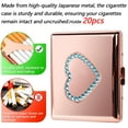thumbnail image 5 of Fashion Blue Heart Decal Metal Cigarette Case 84 mm 3.34 inch Extra Large 20pcs Capacity,RFID Blocking Credit Card Wallet (Rose), 5 of 7